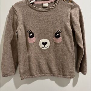 H&M Brown Sweater with Bear Face Design